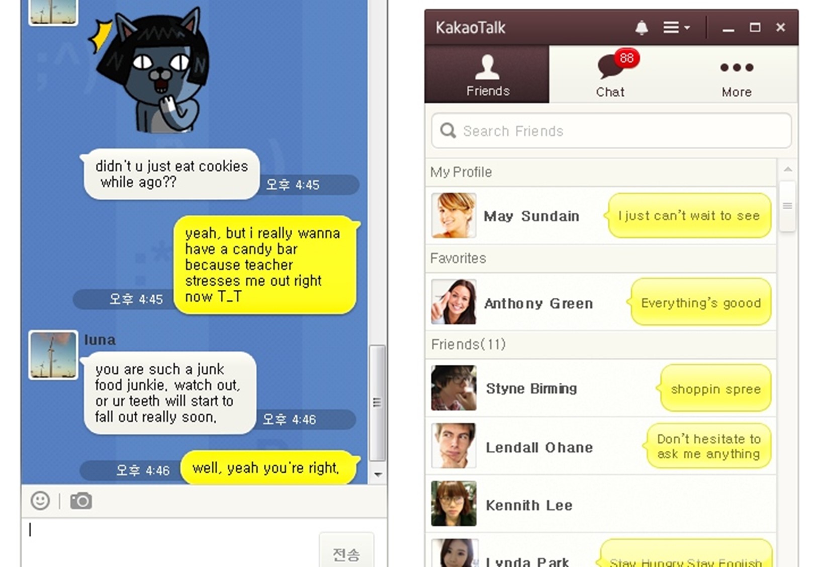 Kakaotalk giúp khách Hàn chủ động liên hệ với doanh nghiệp 