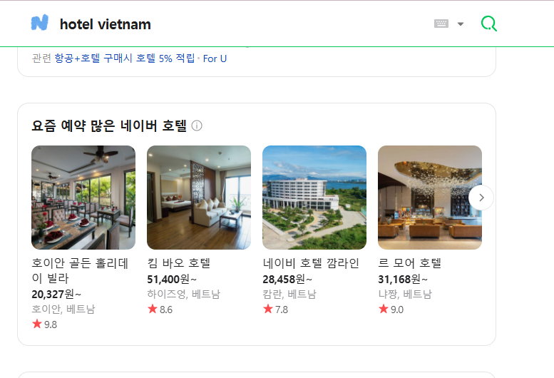 sở thích của người Hàn khi chọn khách sạn